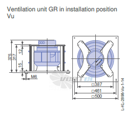 Ziehl-abegg ER35C-ZID.DG.CR 3ф 380V габаритные и присоединительные размеры, диаметр, рабочее колесо