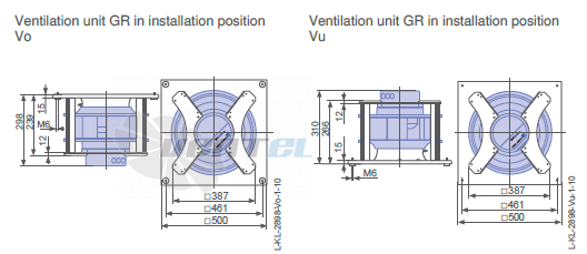 Ziehl-abegg ER35C-ZIK.DC.CR 1ф 220V габаритные и присоединительные размеры, диаметр, рабочее колесо