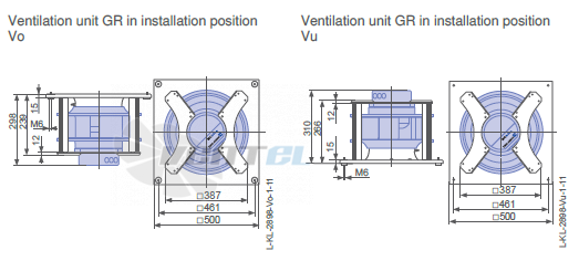Ziehl-abegg RH35C-ZIK.DC.CR 3ф 220V габаритные и присоединительные размеры, диаметр, рабочее колесо