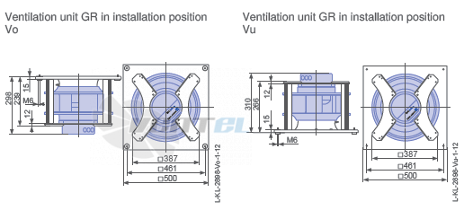 Ziehl-abegg RH35C-ZIK.DC.CR 3ф 380V габаритные и присоединительные размеры, диаметр, рабочее колесо