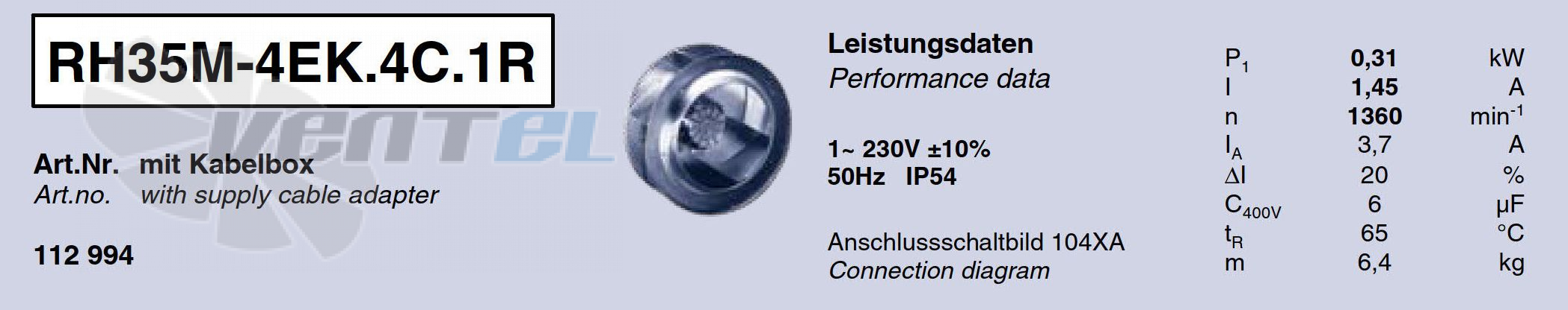 Характеристики Ziehl-abegg RH35M-4EK.4C.1R