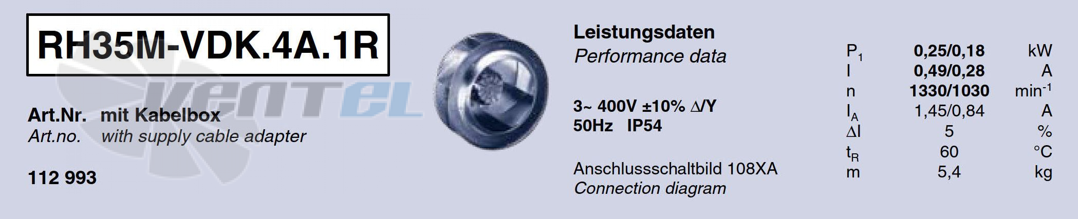 Характеристики Ziehl-abegg RH35M-VDK.4A.1R