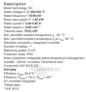 Вентилятор Ziehl-abegg RH40C-ZID.DC.CR 3ф 220V цены, каталоги, прайсы