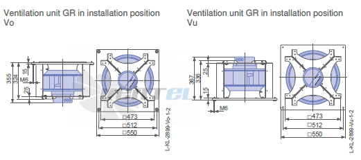 Ziehl-abegg RH40C-ZID.DC.CR 3ф 220V габаритные и присоединительные размеры, диаметр, рабочее колесо