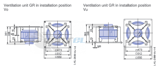 Ziehl-abegg RH40C-ZID.GG.CR 3ф 380V габаритные и присоединительные размеры, диаметр, рабочее колесо