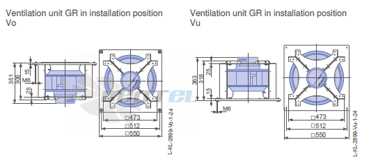 Ziehl-abegg ER40C-ZIK.GG.CR 3ф 220V габаритные и присоединительные размеры, диаметр, рабочее колесо