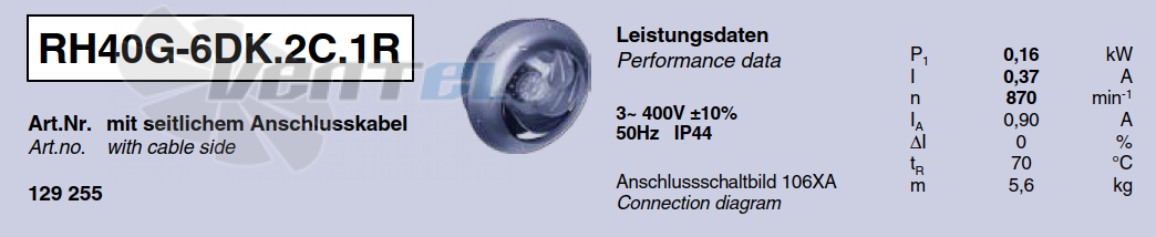 Характеристики Ziehl-abegg RH40G-6DK.2C.1R