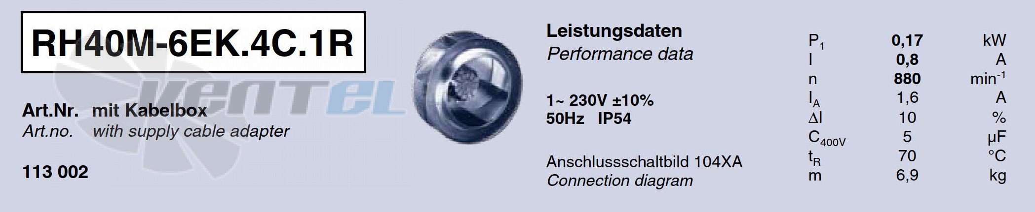 Характеристики Ziehl-abegg RH40M-6EK.4C.1R