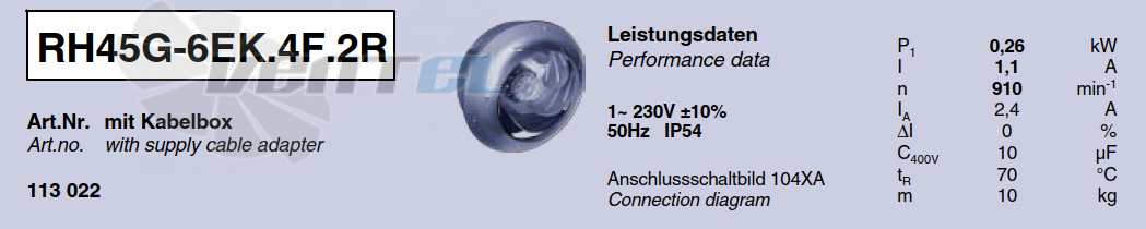 Характеристики Ziehl-abegg RH45G-6EK.4F.2R