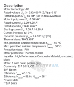 Вентилятор Ziehl-abegg RH45V-4DK.4I.1R цены, каталоги, прайсы