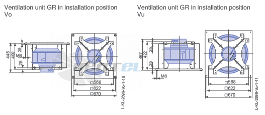 Ziehl-abegg ER50C-ZID.GG.CR 3ф 220V габаритные и присоединительные размеры, диаметр, рабочее колесо