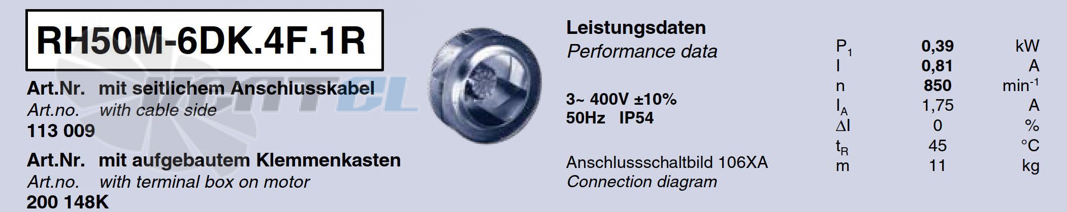 Характеристики Ziehl-abegg RH50M-6DK.4F.1R