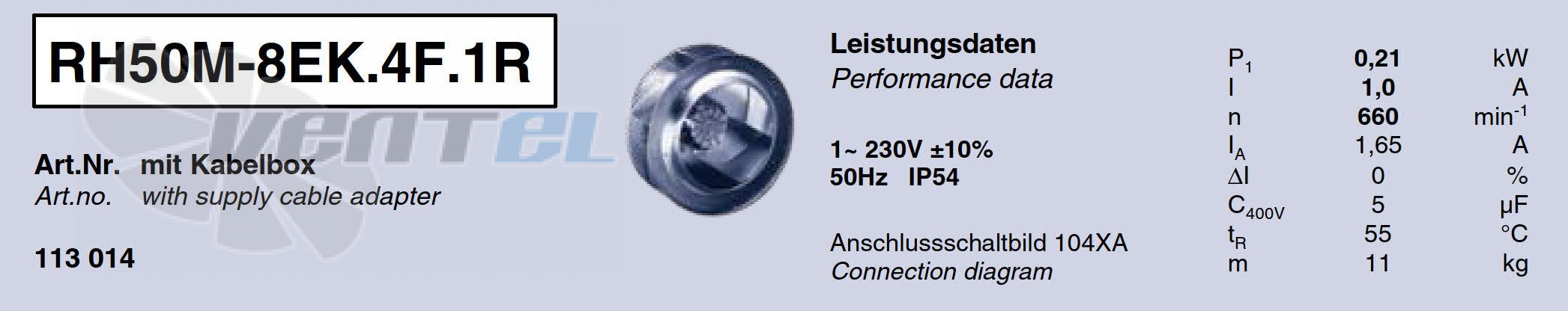 Характеристики Ziehl-abegg RH50M-8EK.4F.1R