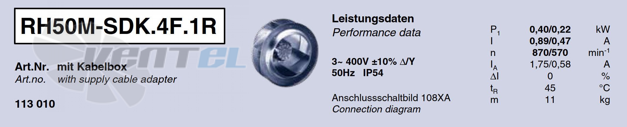 Характеристики Ziehl-abegg RH50M-SDK.4F.1R