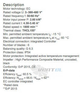 Вентилятор Ziehl-abegg GR50V-ZIK.GG.1R 3- фазный 380V цены, каталоги, прайсы