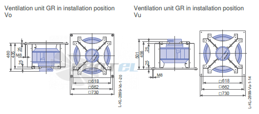 Ziehl-abegg RH56C-ZID.GG.CR 3ф 220V габаритные и присоединительные размеры, диаметр, рабочее колесо