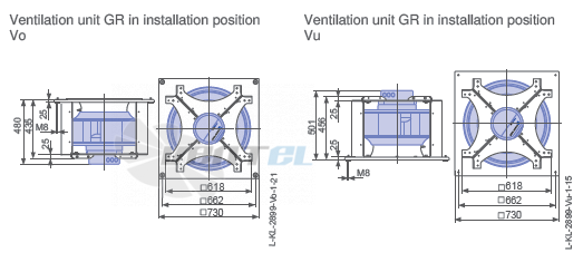 Ziehl-abegg ER56C-ZID.GG.CR 3ф 380V габаритные и присоединительные размеры, диаметр, рабочее колесо