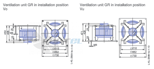 Ziehl-abegg ER56C-ZIK.GG.CR 3ф 380V габаритные и присоединительные размеры, диаметр, рабочее колесо
