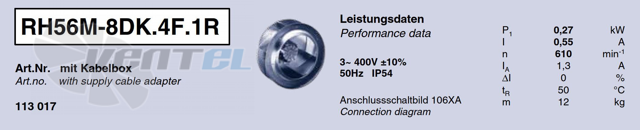 Характеристики Ziehl-abegg RH56M-8DK.4F.1R