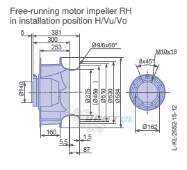Ziehl-abegg RH56V-6EK.6F.1R габаритные и присоединительные размеры, диаметр, рабочее колесо