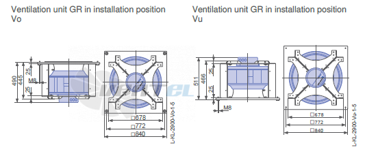 Ziehl-abegg ER63C-ZID.GL.CR 3ф 220V габаритные и присоединительные размеры, диаметр, рабочее колесо