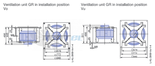 Ziehl-abegg ER63C-ZIK.GG.CR 3ф 220V габаритные и присоединительные размеры, диаметр, рабочее колесо