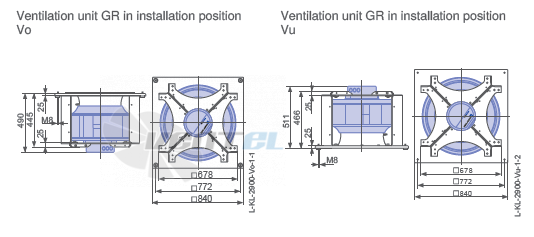 Ziehl-abegg RH63C-ZIK.GG.CR 3ф 380V габаритные и присоединительные размеры, диаметр, рабочее колесо