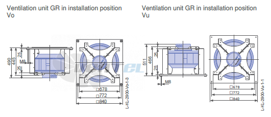 Ziehl-abegg ER63C-ZIK.GL.CR 3ф 380V габаритные и присоединительные размеры, диаметр, рабочее колесо
