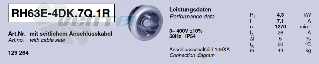 Характеристики Ziehl-abegg RH63E-4DK.7Q.1R