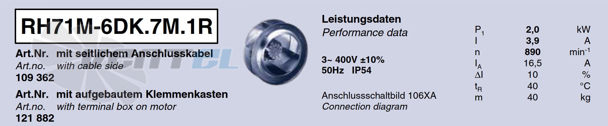 Характеристики Ziehl-abegg RH71M-6DK.7M.1R