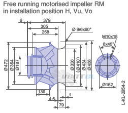 Ziehl-abegg RM45D-VDK.6C.1R габаритные и присоединительные размеры, диаметр, рабочее колесо