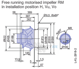 Ziehl-abegg RM50D-ZIK.DG.1R габаритные и присоединительные размеры, диаметр, рабочее колесо