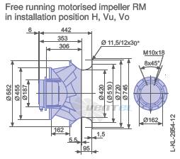 Ziehl-abegg RM56D-6DK.6C.1R габаритные и присоединительные размеры, диаметр, рабочее колесо