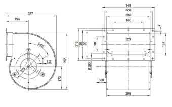Вентилятор Ebmpapst D6E250-BA01-01 центробежный